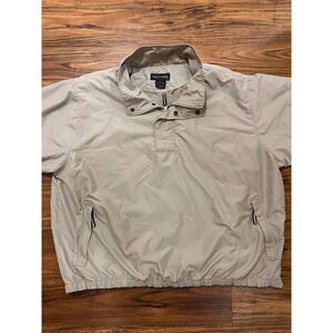 Tres Bien Windbreaker Pullover Men 2XL Tan Good Short Sleeve Golf Jacket Vintage